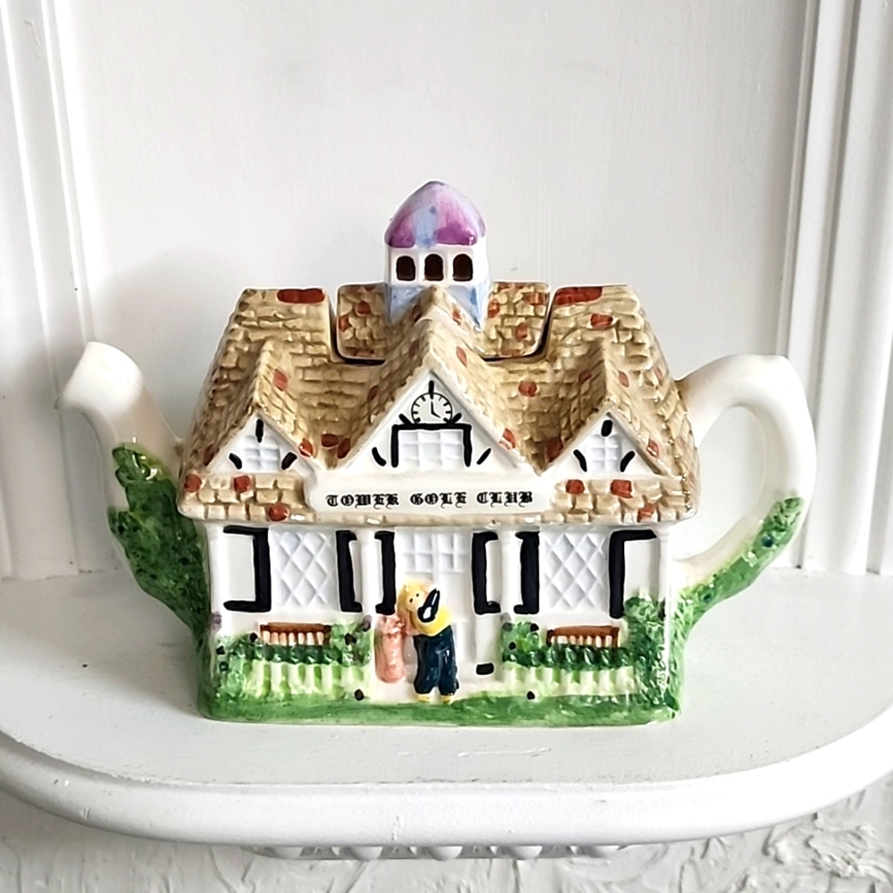 The Tower Golf club teapot Regency fine arts